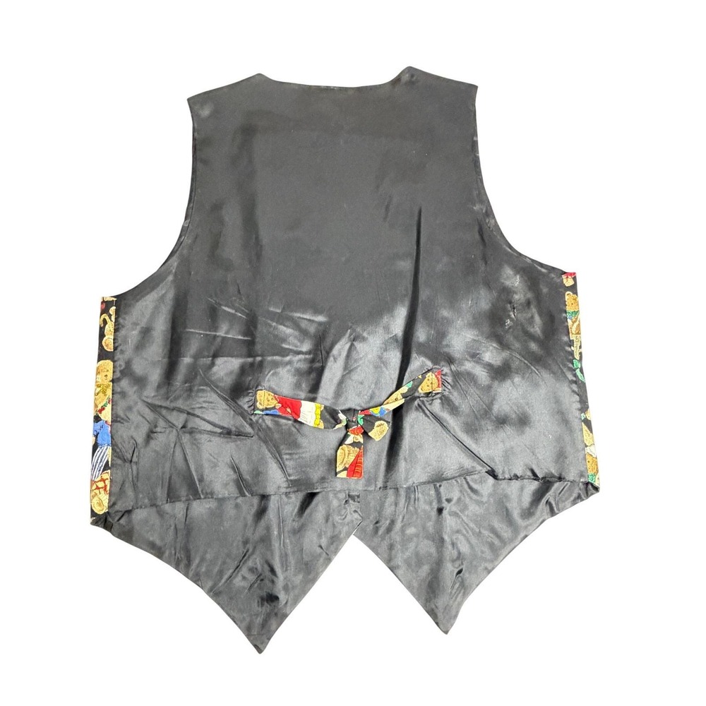 Vintage 90s Christmas Teddy Bear Vest Women's Size L Saddle River USA Holiday - Picture 8 of 10